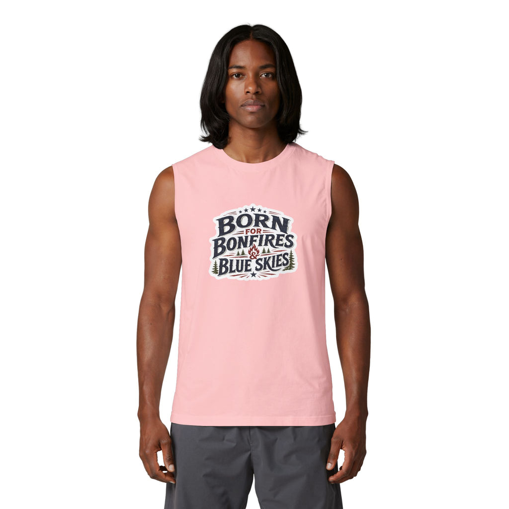 Born for Bonfires & Blue Skies Muscle Tank