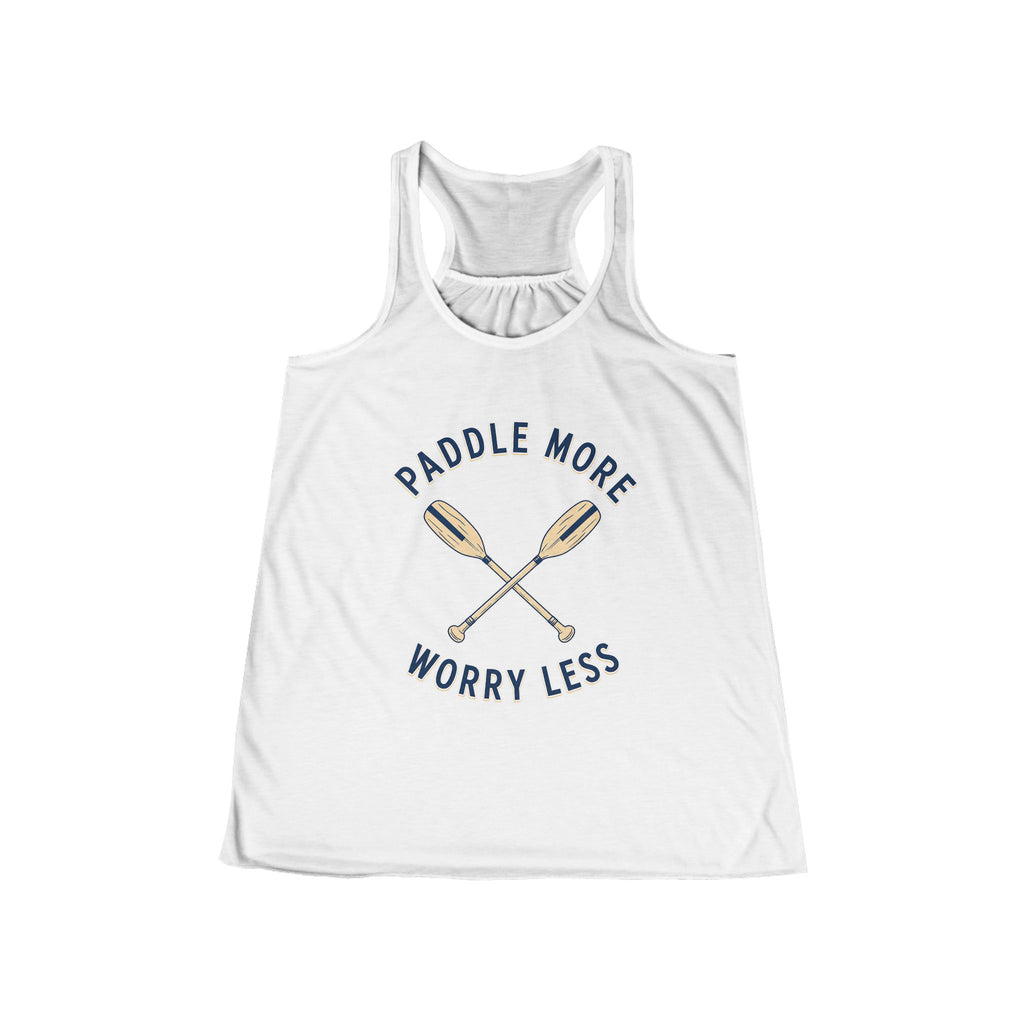 Paddle More Worry Less Tank — Women’s Racerback Beach/Boating Top