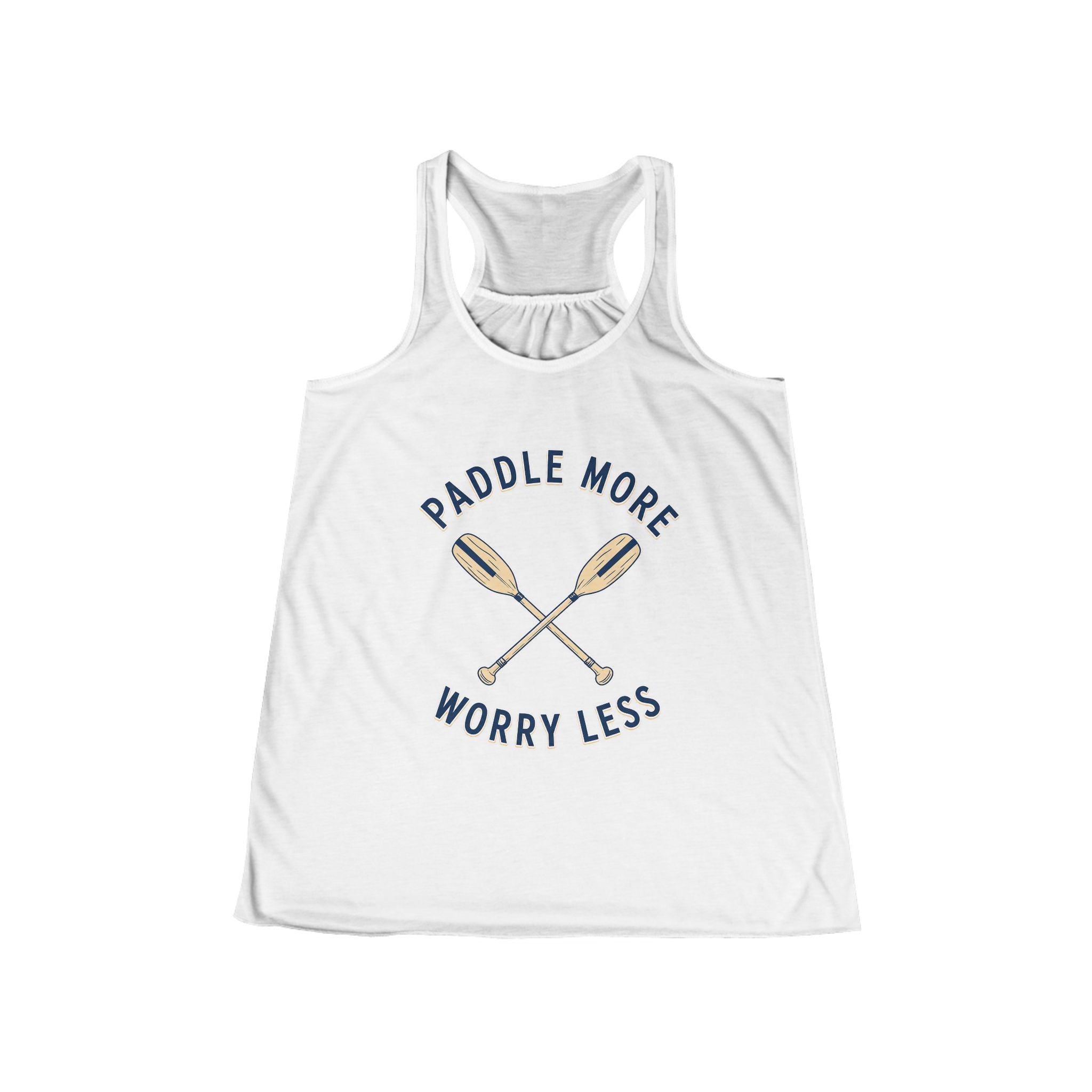 Paddle More Worry Less Tank — Women’s Racerback Beach/Boating Top