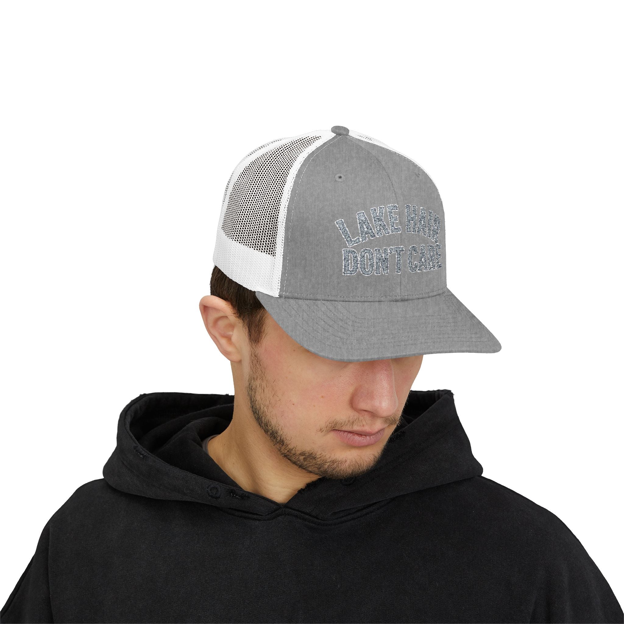 Lake Hair Don’t Care Trucker Cap — Casual Summer Snapback Hat for Lake Days