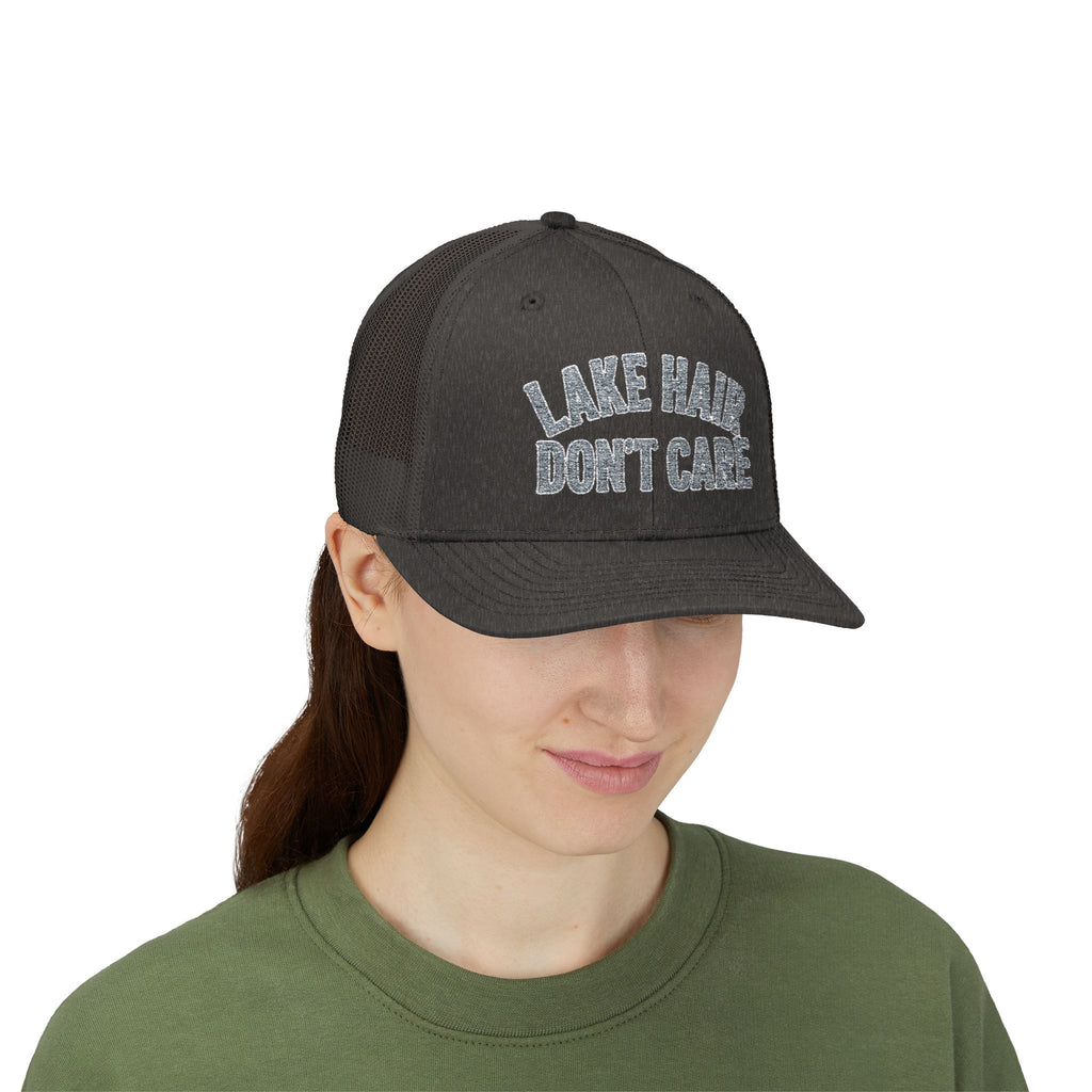 Lake Hair Don’t Care Trucker Cap — Casual Summer Snapback Hat for Lake Days