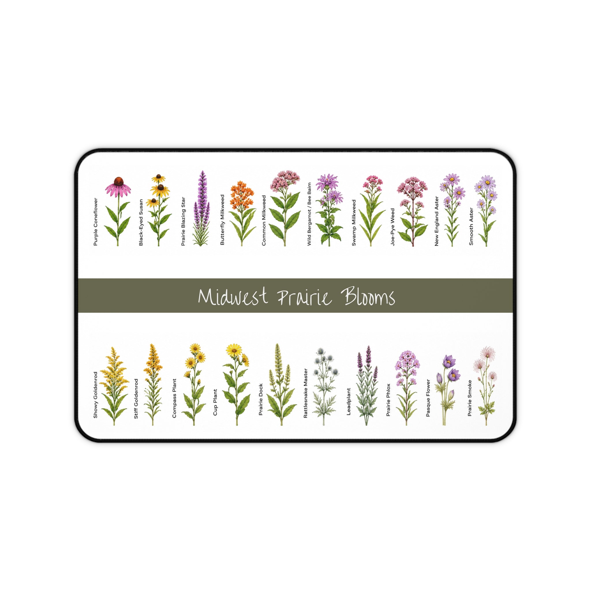 Midwest Prairie Blooms Floral Desk Mat
