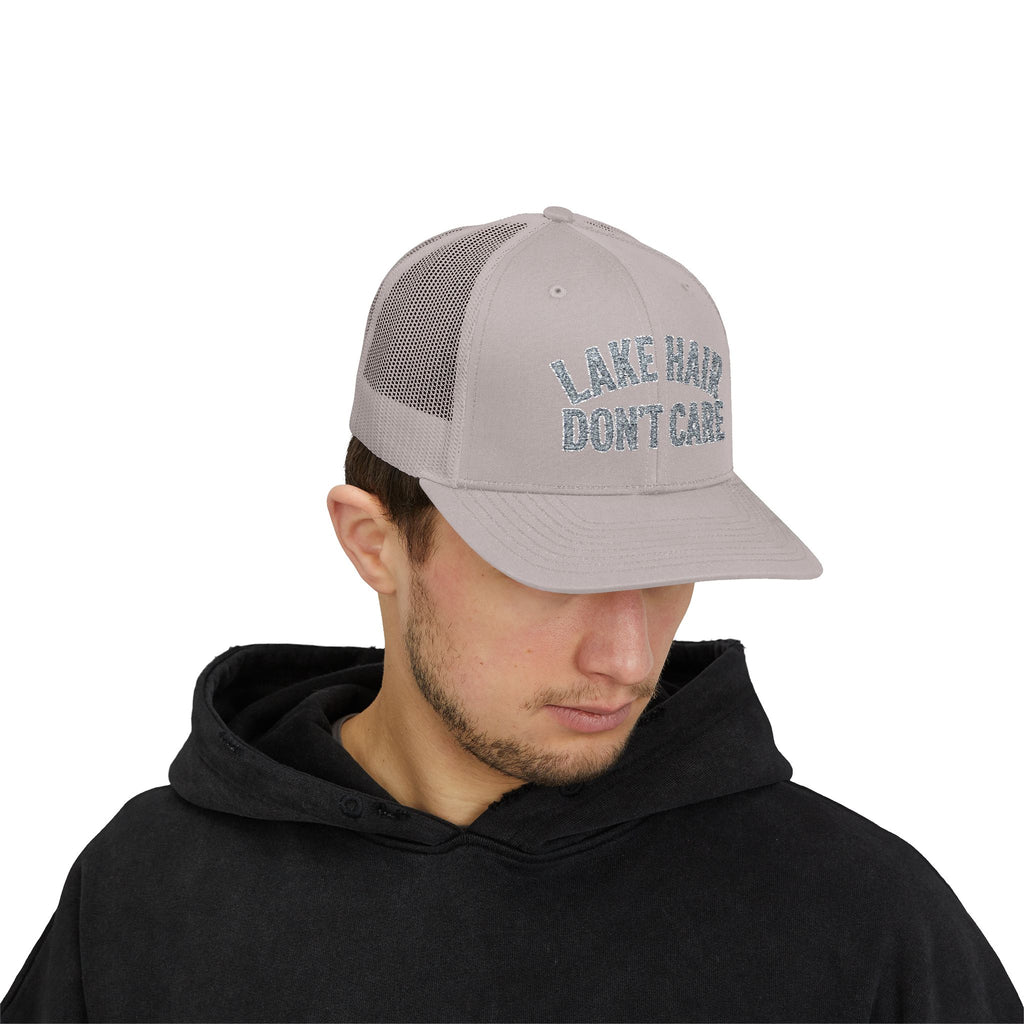 Lake Hair Don’t Care Trucker Cap — Casual Summer Snapback Hat for Lake Days