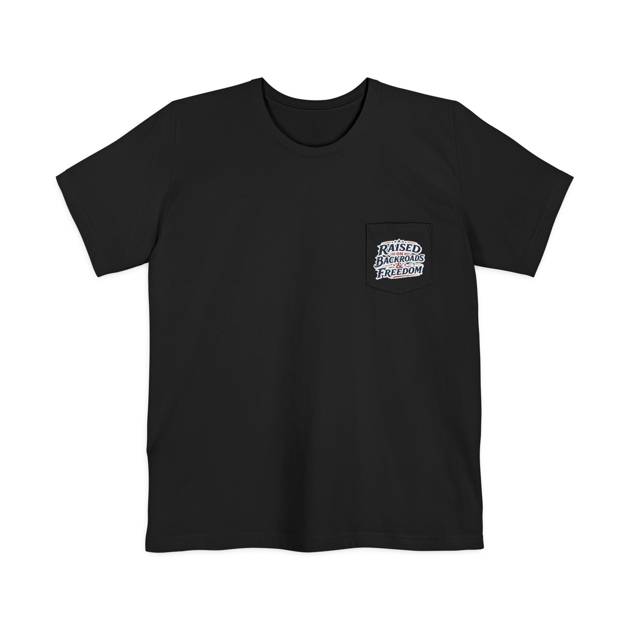 Pocket Tee — "Raised by Backyard Freedom" Casual Graphic T-Shirt