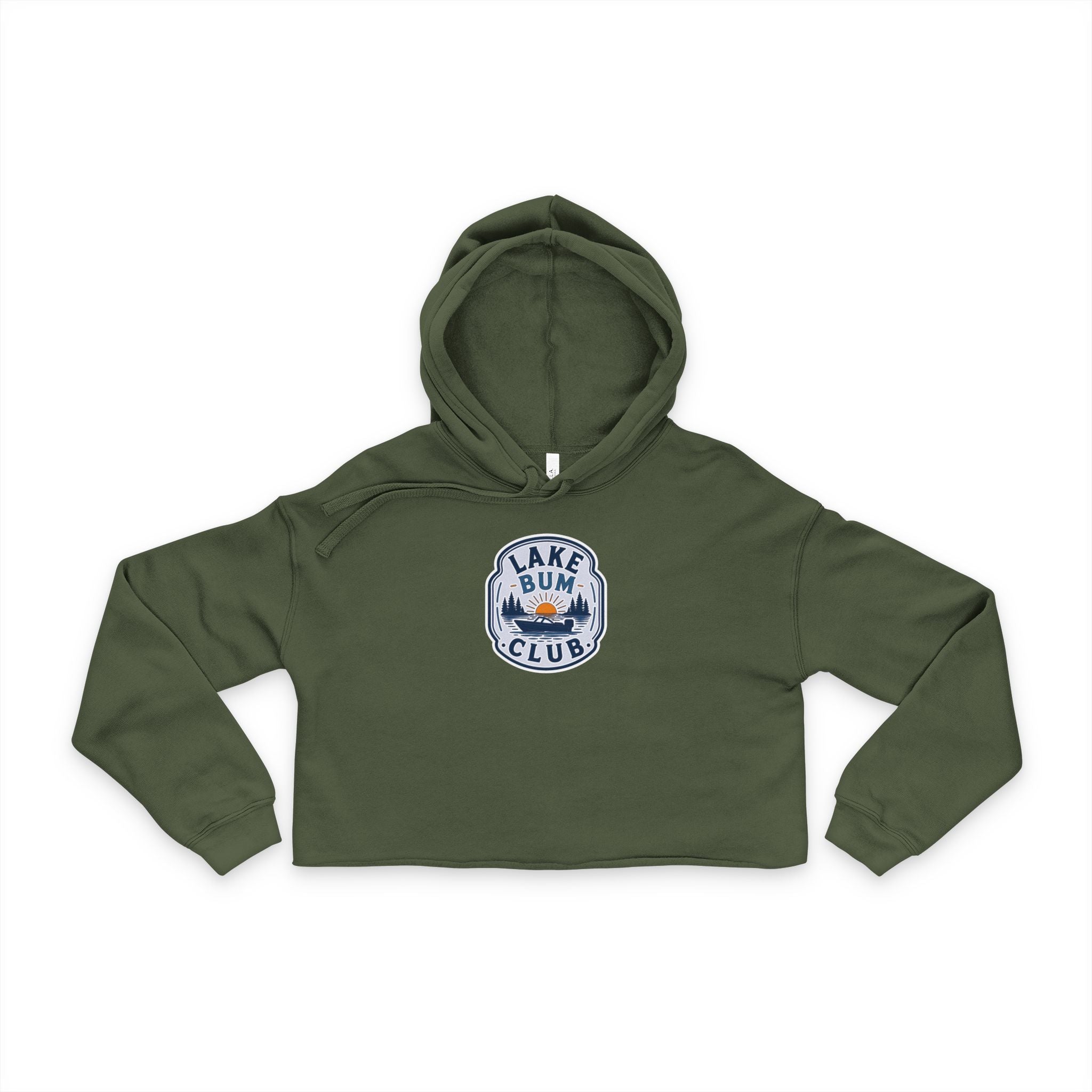 Lake Bum Club Cropped Hoodie — Women's Casual Lake Life Pullover