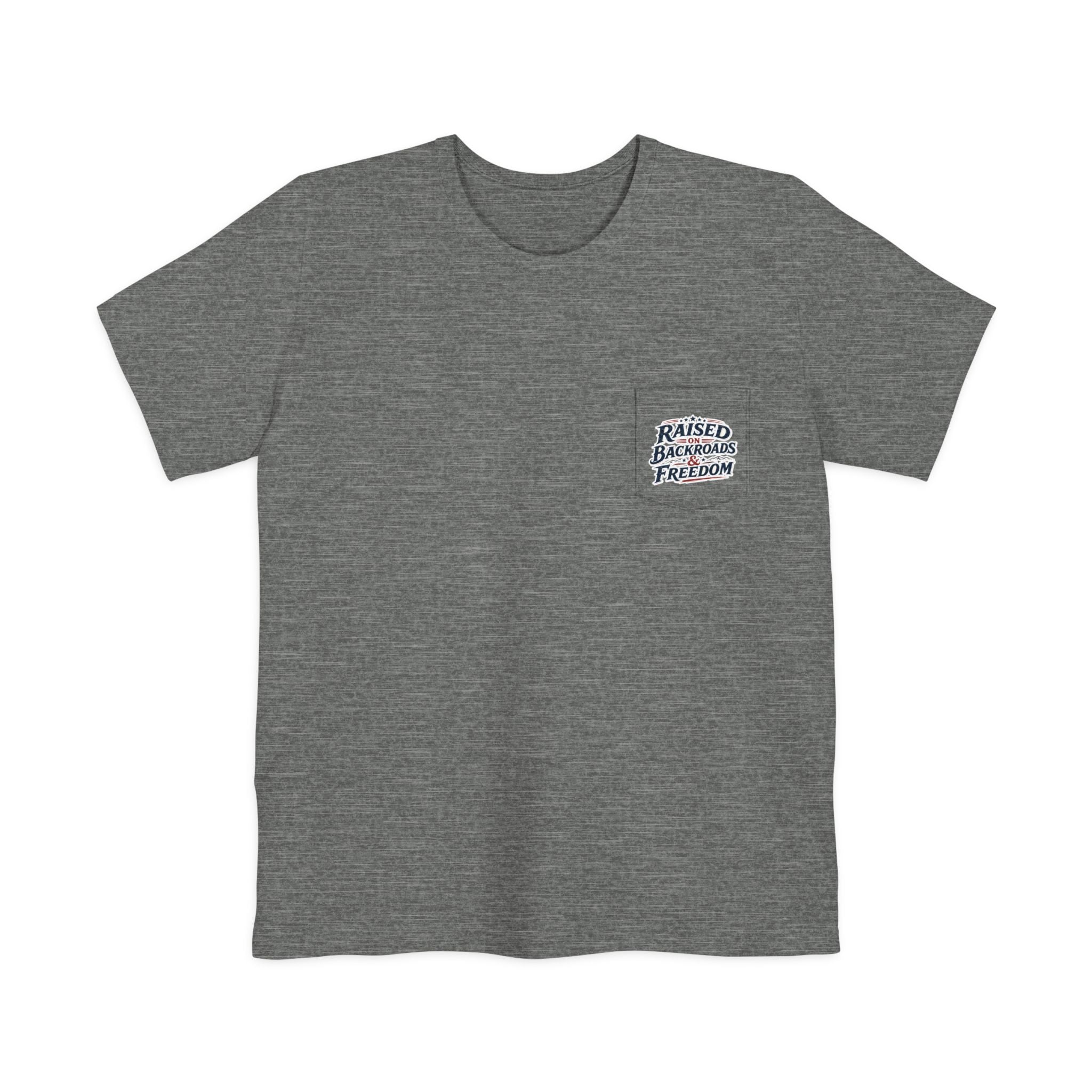 Pocket Tee — "Raised by Backyard Freedom" Casual Graphic T-Shirt