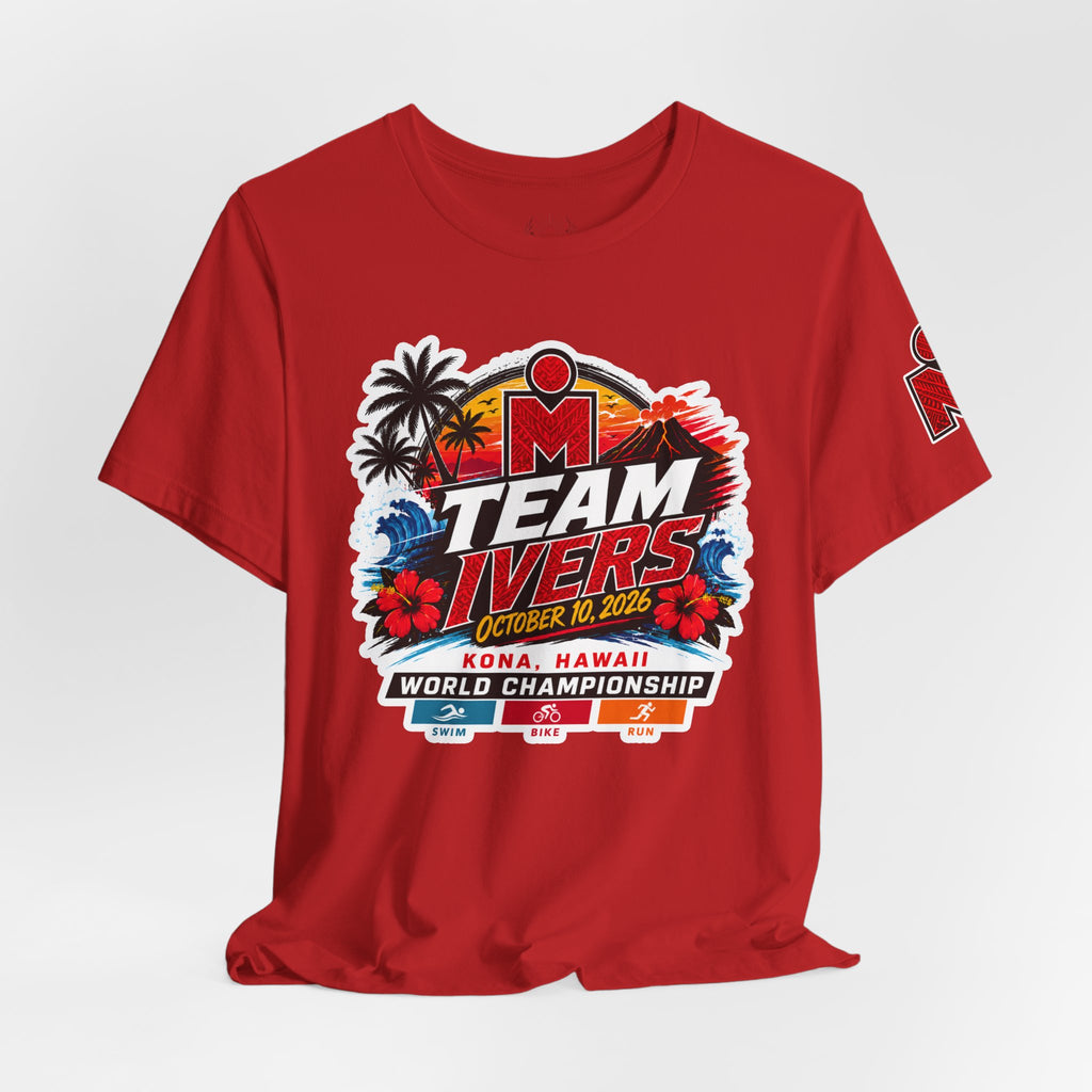 Team Ivers Kona World Championship Tee – Ironman-Inspired Tropical Race Shirt