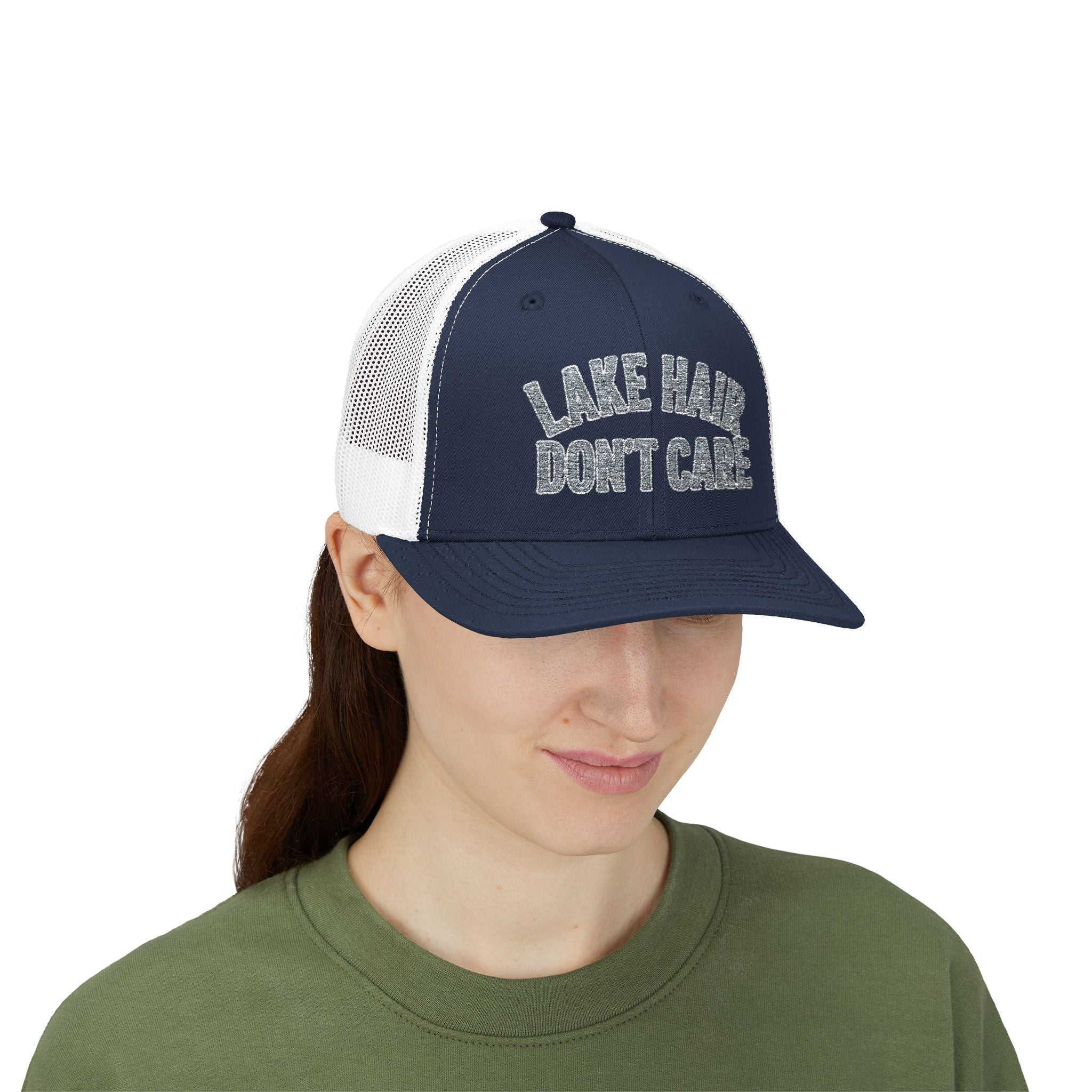 Lake Hair Don’t Care Trucker Cap — Casual Summer Snapback Hat for Lake Days
