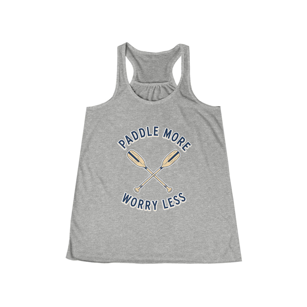 Paddle More Worry Less Tank — Women’s Racerback Beach/Boating Top