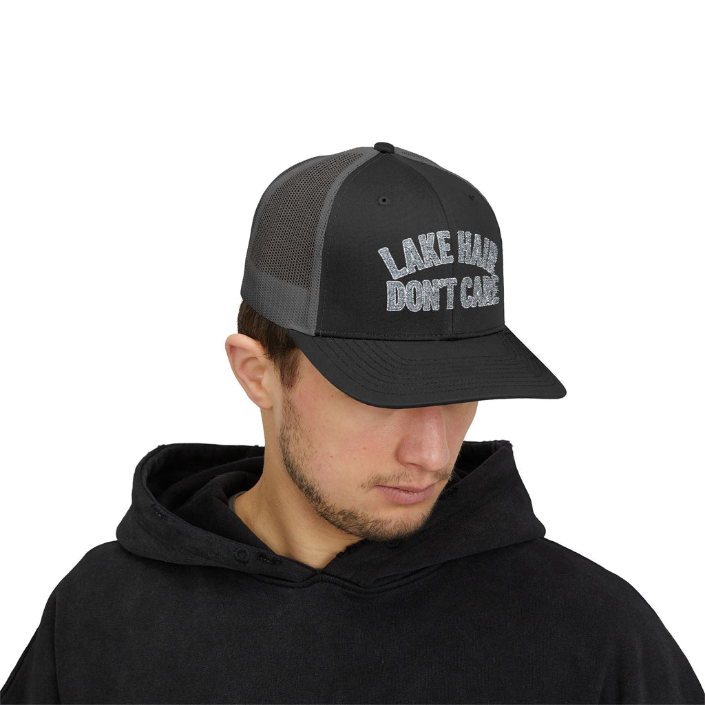 Lake Hair Don’t Care Trucker Cap — Casual Summer Snapback Hat for Lake Days
