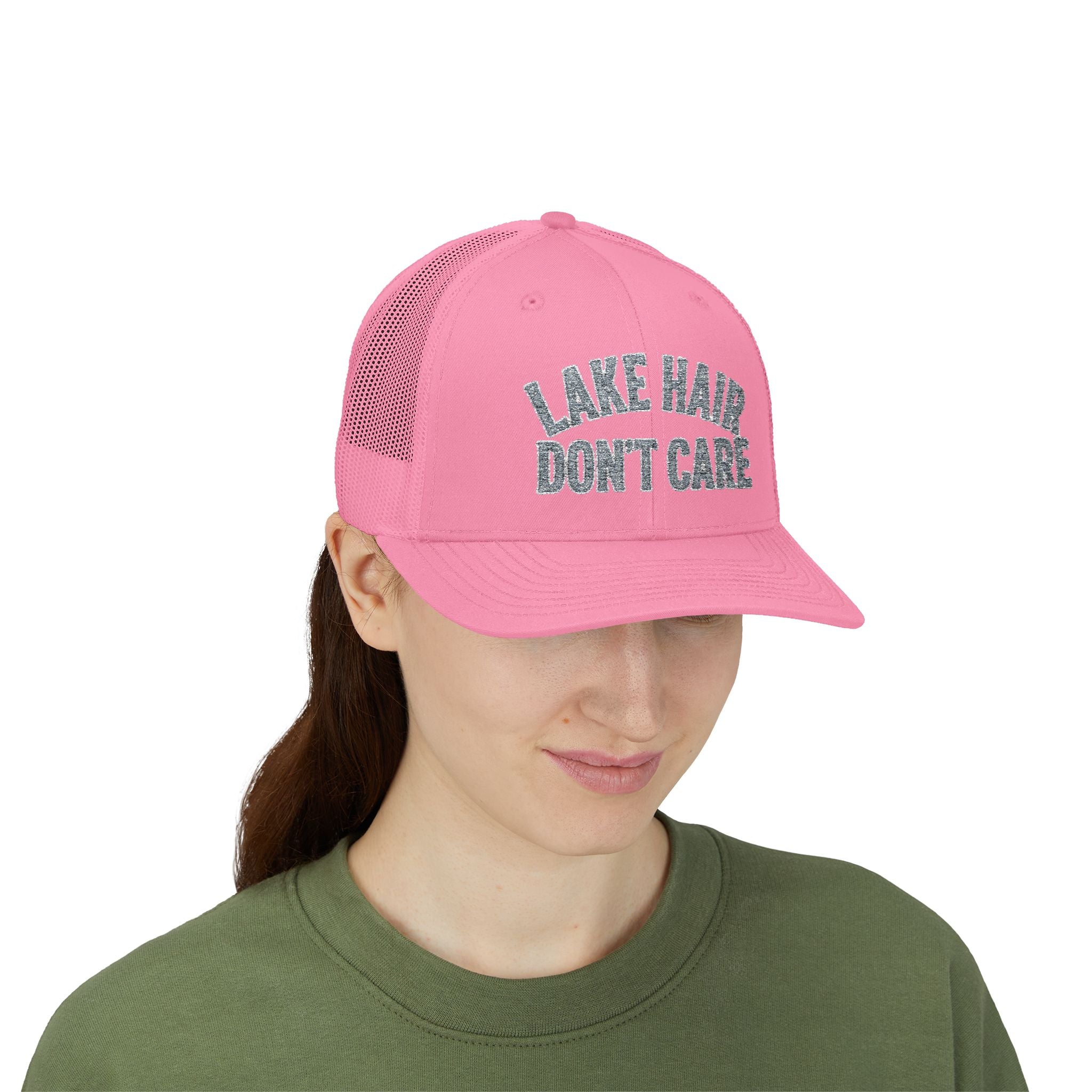 Lake Hair Don’t Care Trucker Cap — Casual Summer Snapback Hat for Lake Days