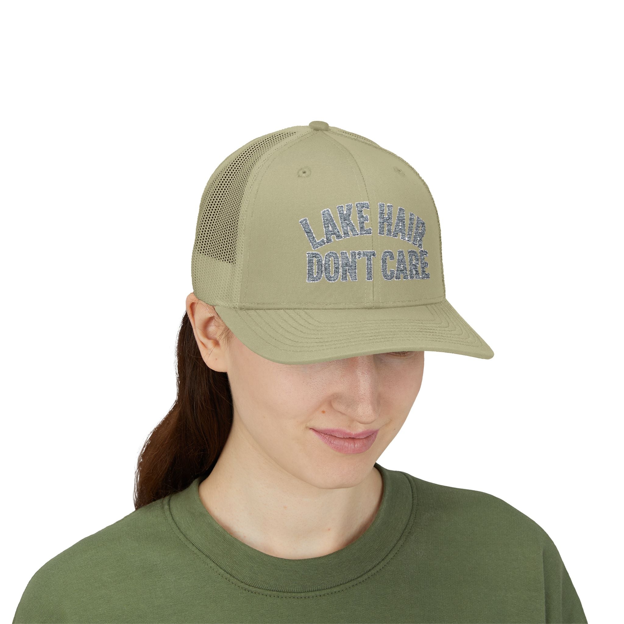 Lake Hair Don’t Care Trucker Cap — Casual Summer Snapback Hat for Lake Days