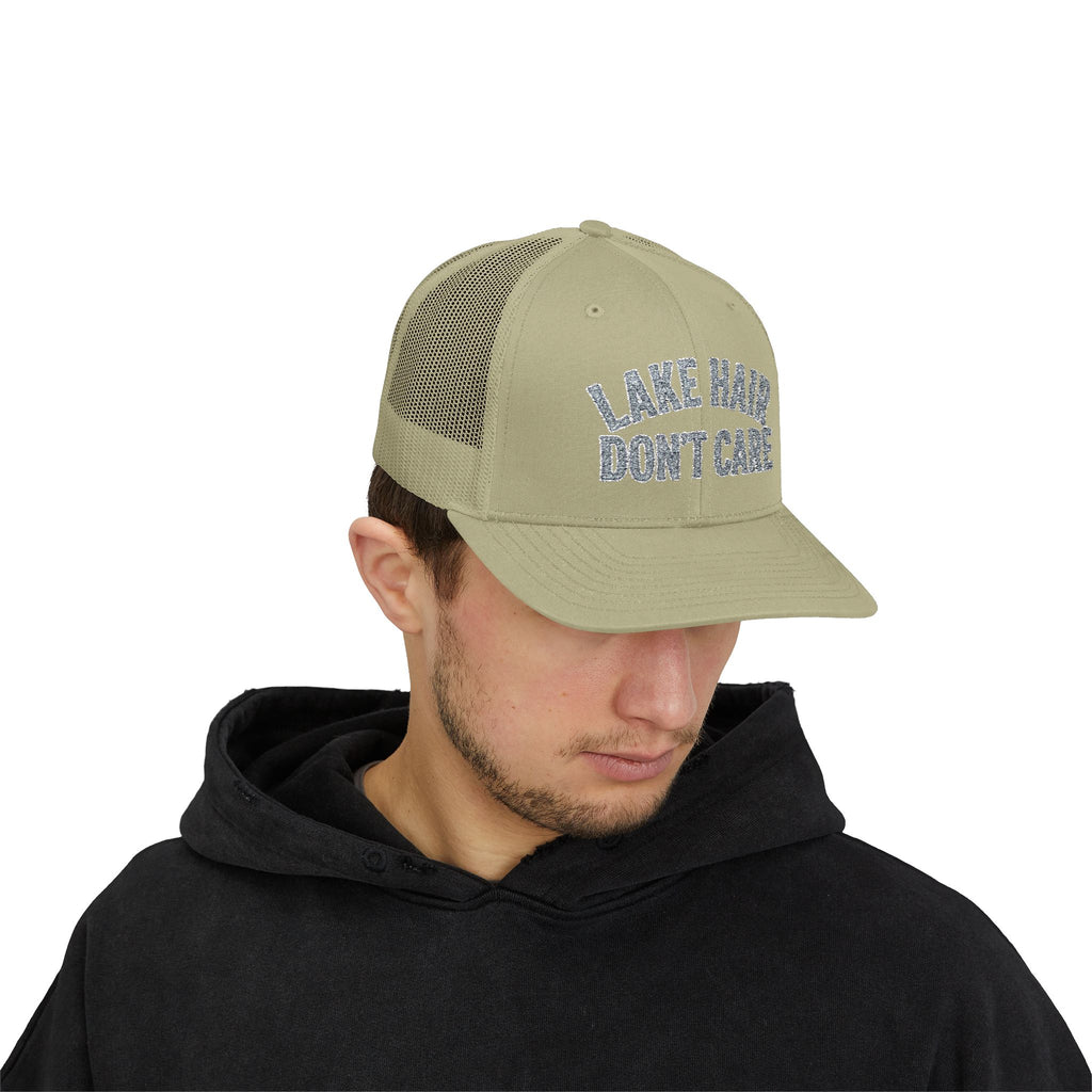 Lake Hair Don’t Care Trucker Cap — Casual Summer Snapback Hat for Lake Days