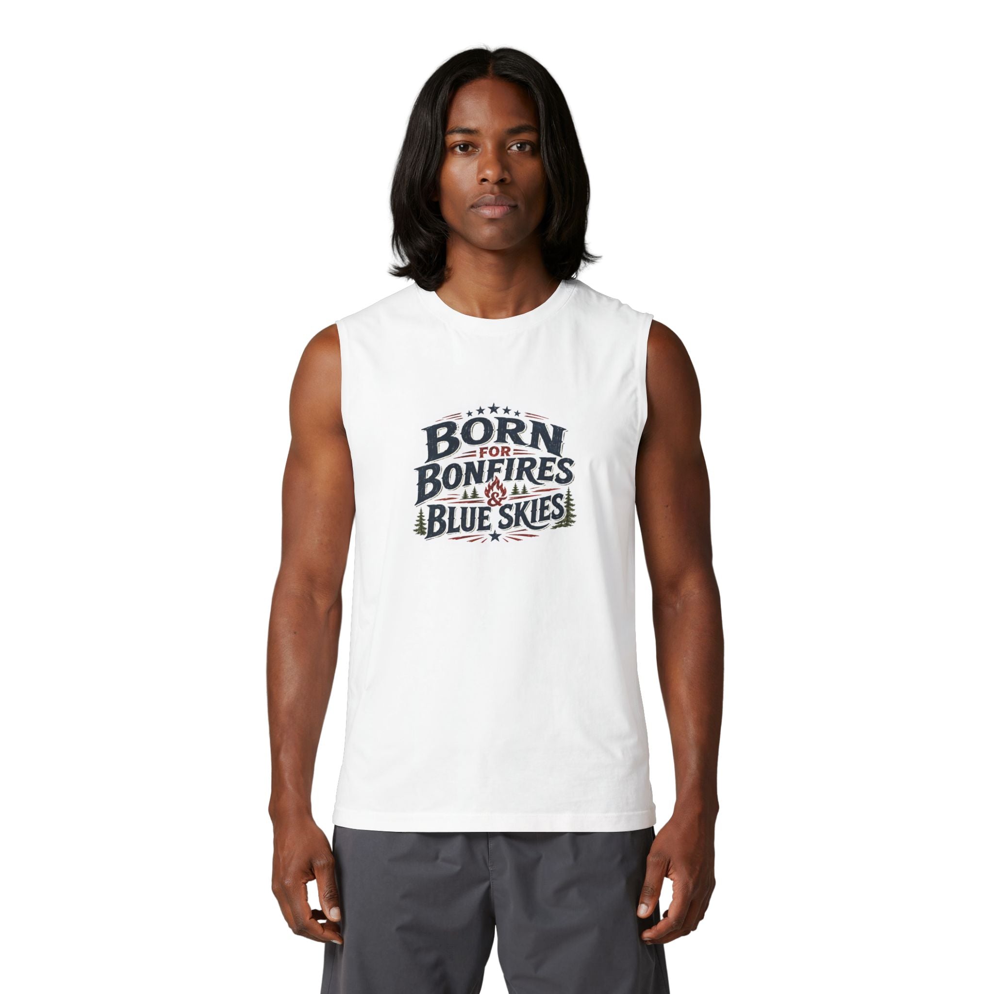 Born for Bonfires & Blue Skies Muscle Tank