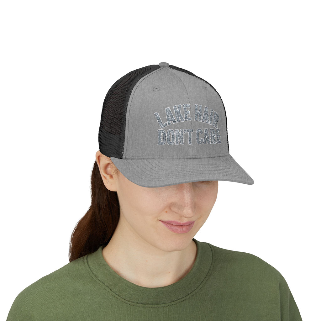 Lake Hair Don’t Care Trucker Cap — Casual Summer Snapback Hat for Lake Days