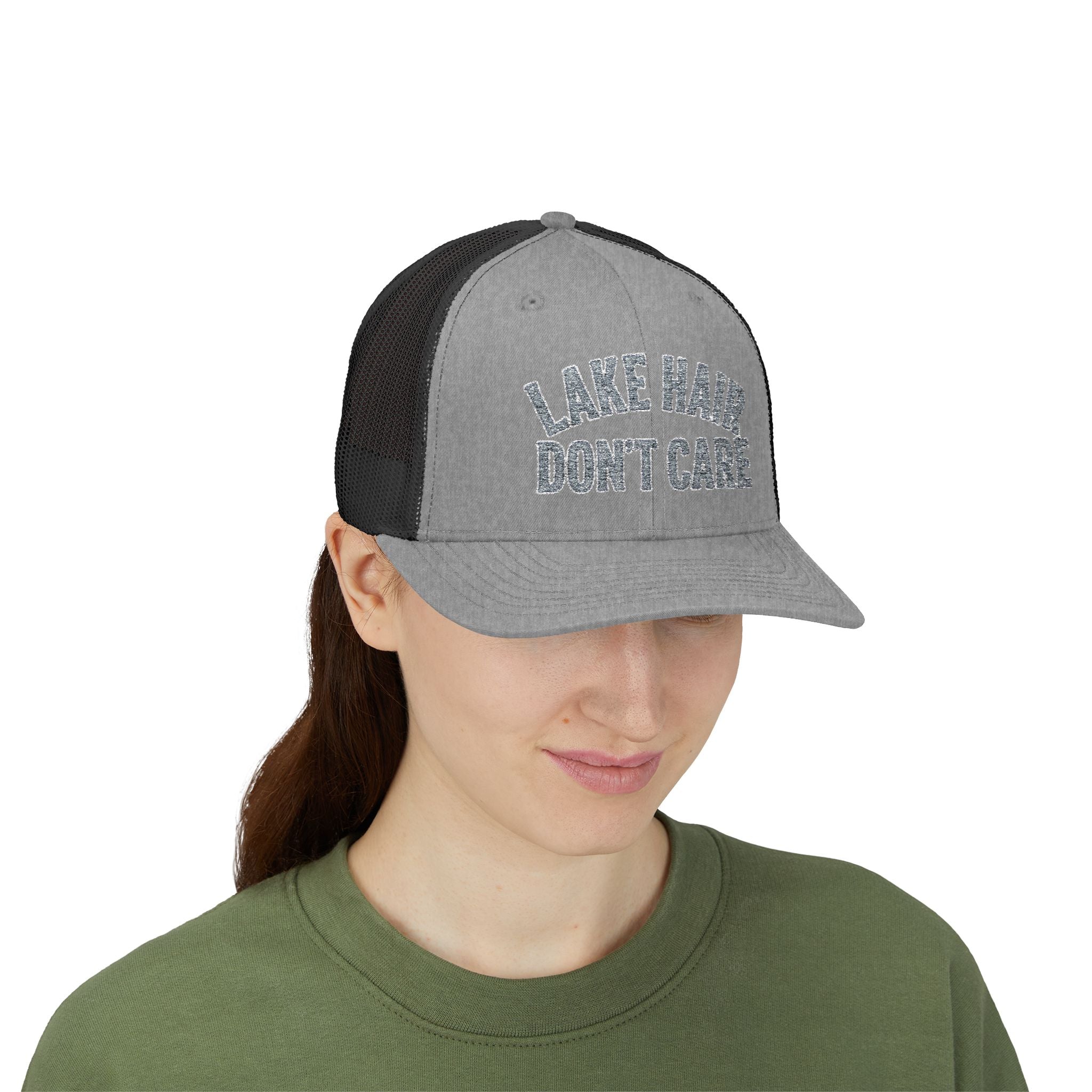 Lake Hair Don’t Care Trucker Cap — Casual Summer Snapback Hat for Lake Days
