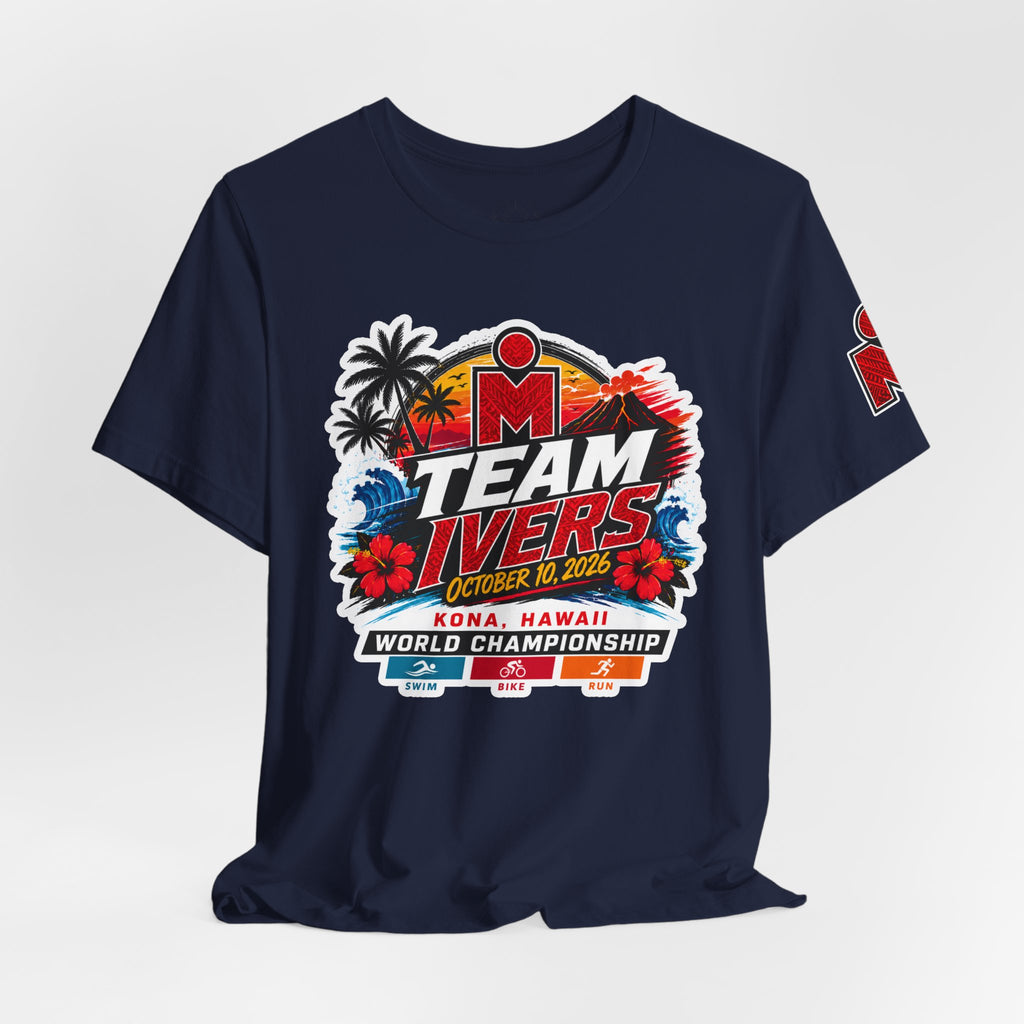 Team Ivers Kona World Championship Tee – Ironman-Inspired Tropical Race Shirt