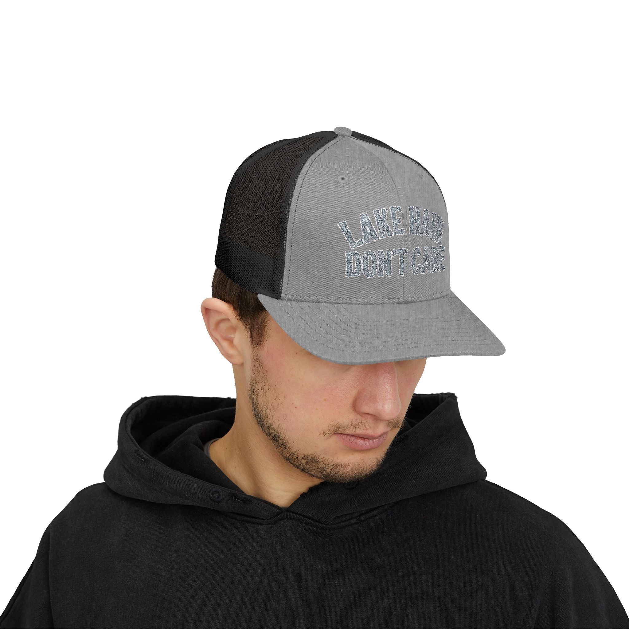 Lake Hair Don’t Care Trucker Cap — Casual Summer Snapback Hat for Lake Days