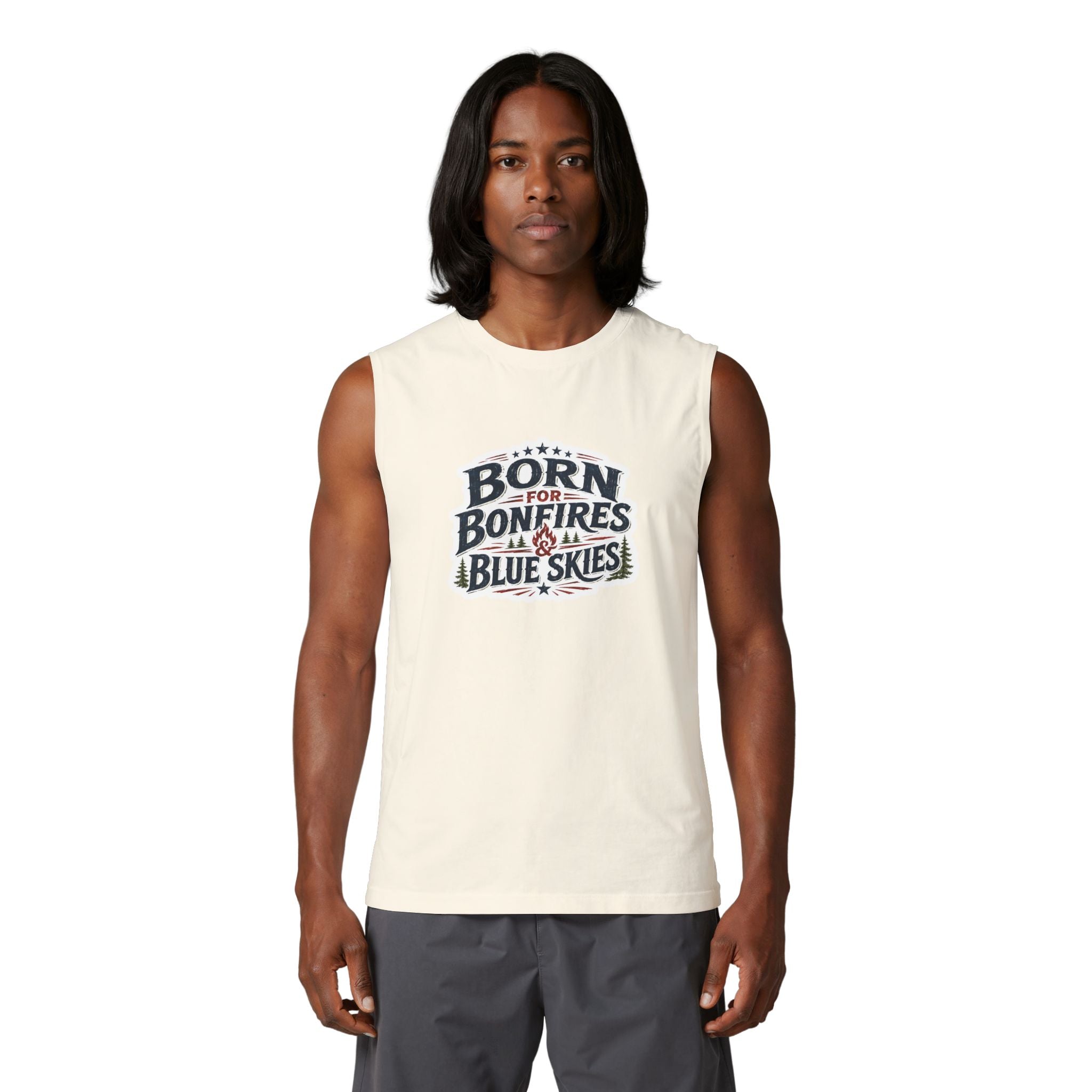 Born for Bonfires & Blue Skies Muscle Tank