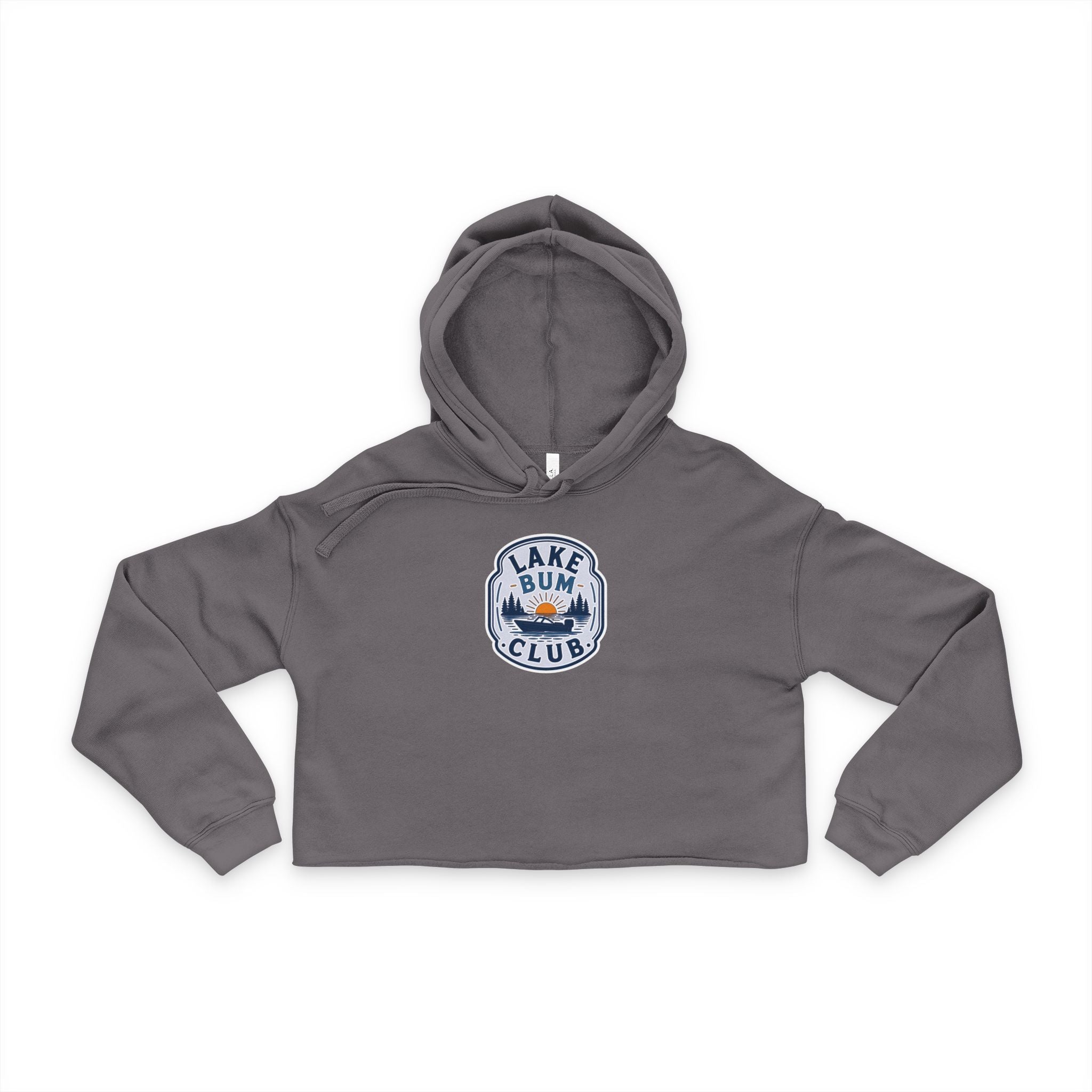 Lake Bum Club Cropped Hoodie — Women's Casual Lake Life Pullover