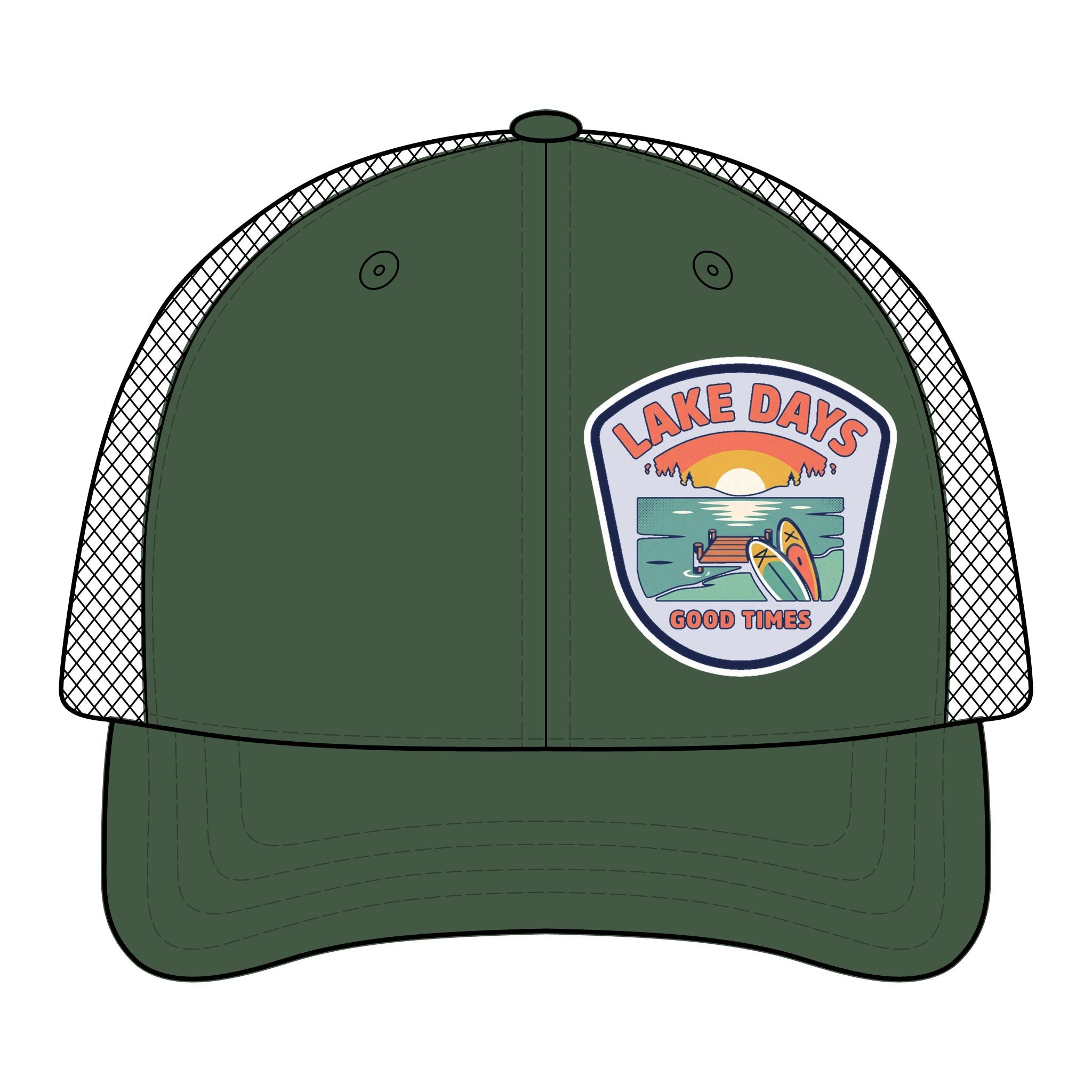 Lake Days Trucker Hat — 'Lake Days Good Times' Mesh Cap