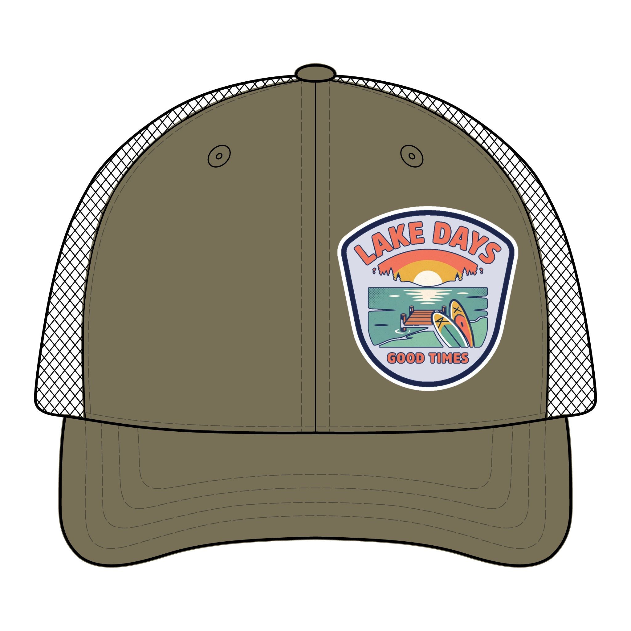 Lake Days Trucker Hat — 'Lake Days Good Times' Mesh Cap