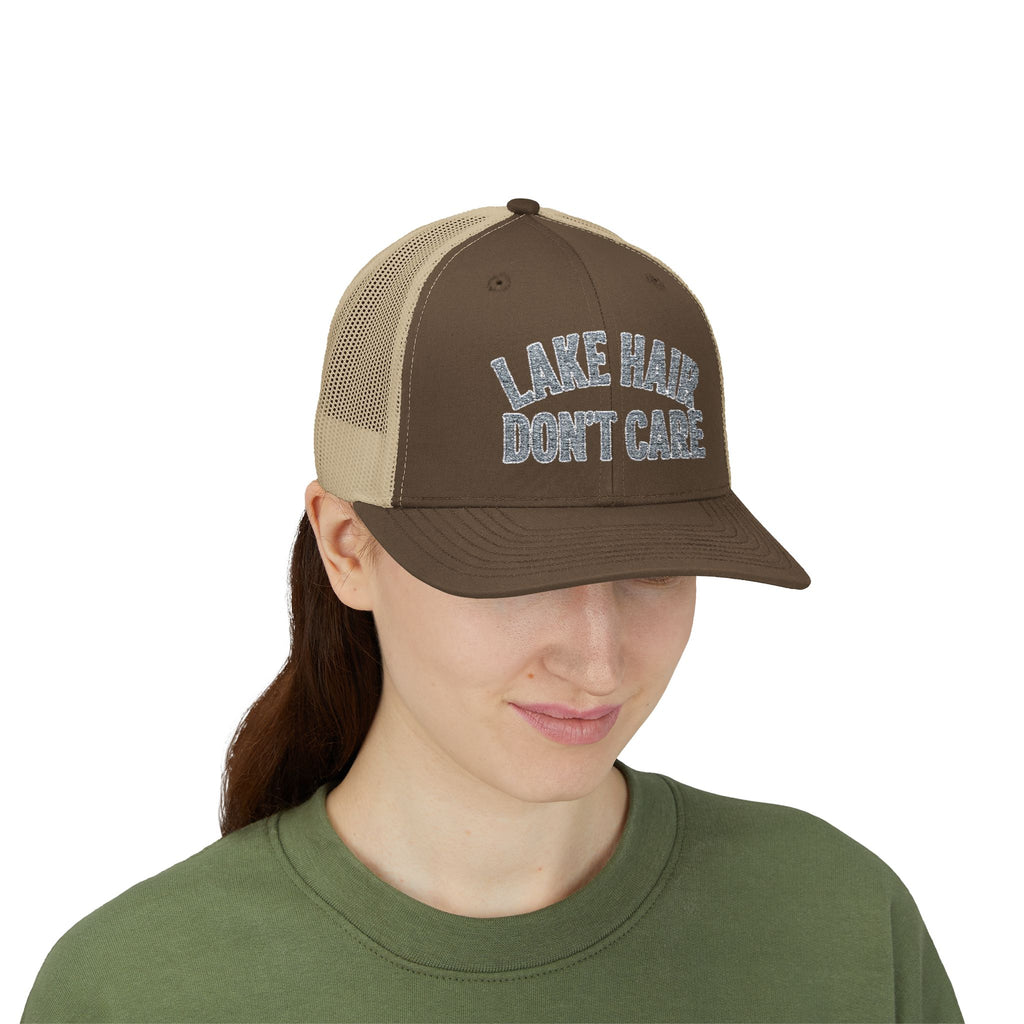 Lake Hair Don’t Care Trucker Cap — Casual Summer Snapback Hat for Lake Days