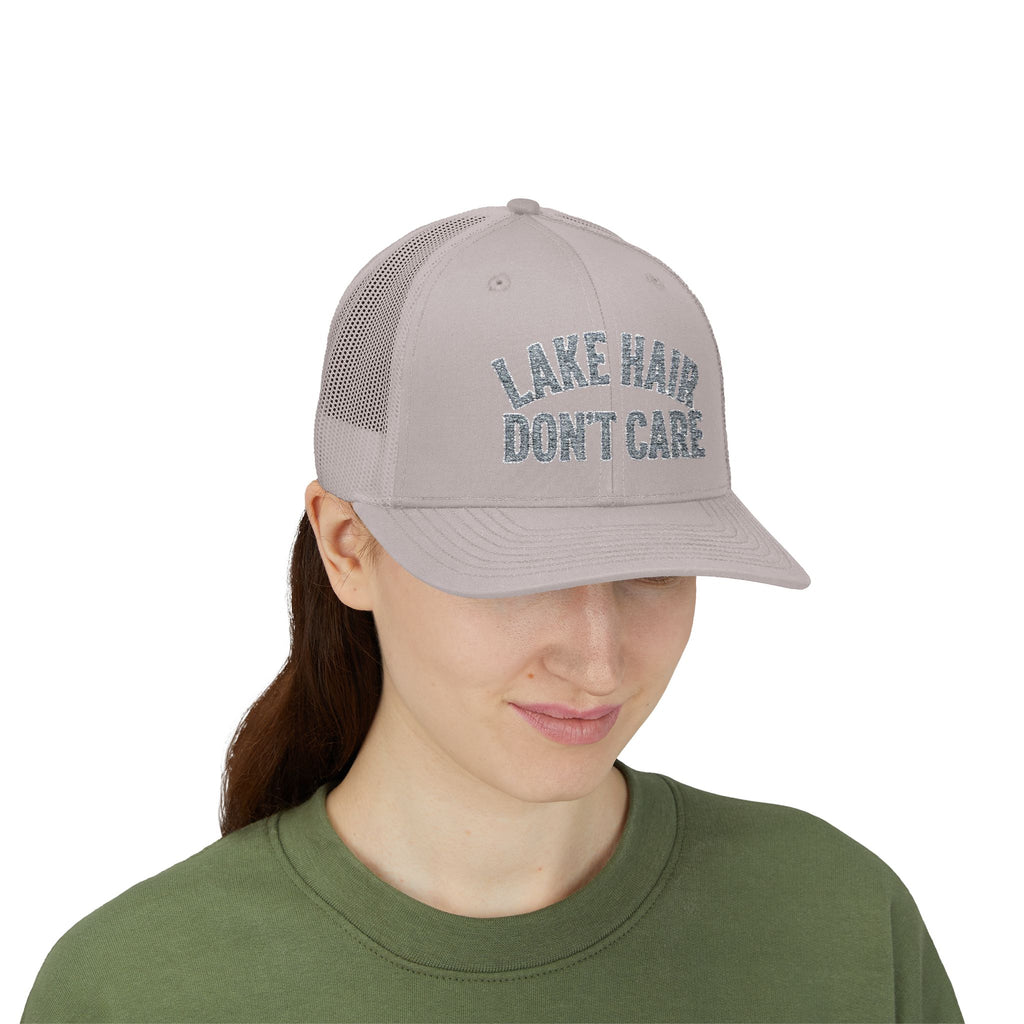 Lake Hair Don’t Care Trucker Cap — Casual Summer Snapback Hat for Lake Days