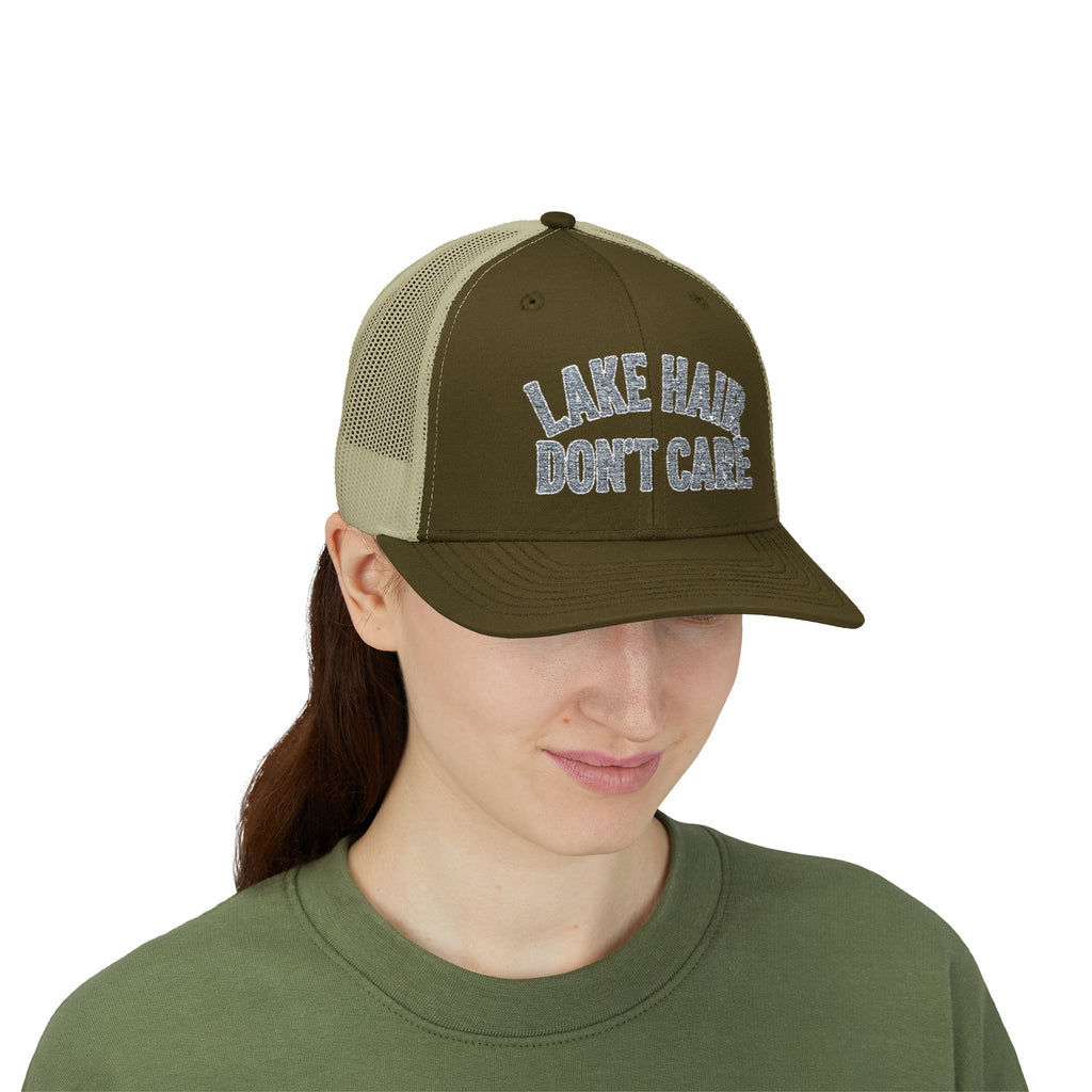 Lake Hair Don’t Care Trucker Cap — Casual Summer Snapback Hat for Lake Days