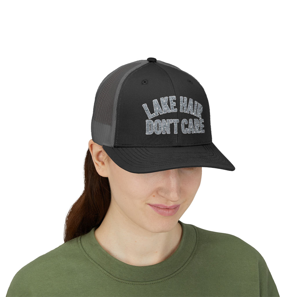 Lake Hair Don’t Care Trucker Cap — Casual Summer Snapback Hat for Lake Days