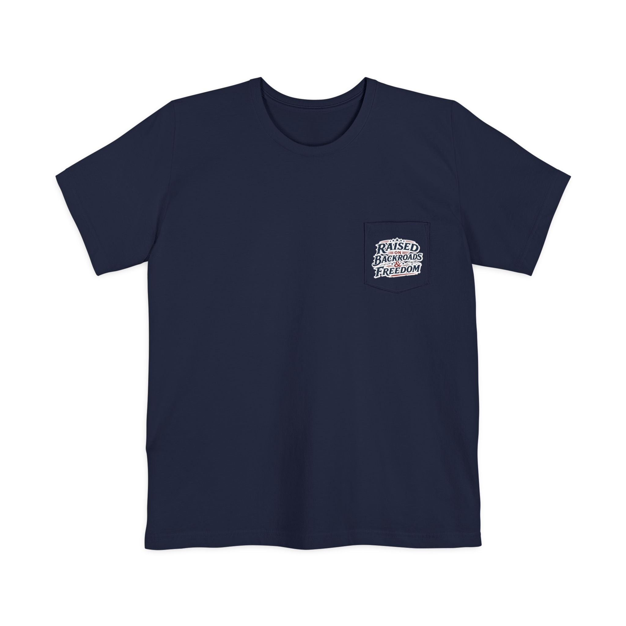 Pocket Tee — "Raised by Backyard Freedom" Casual Graphic T-Shirt