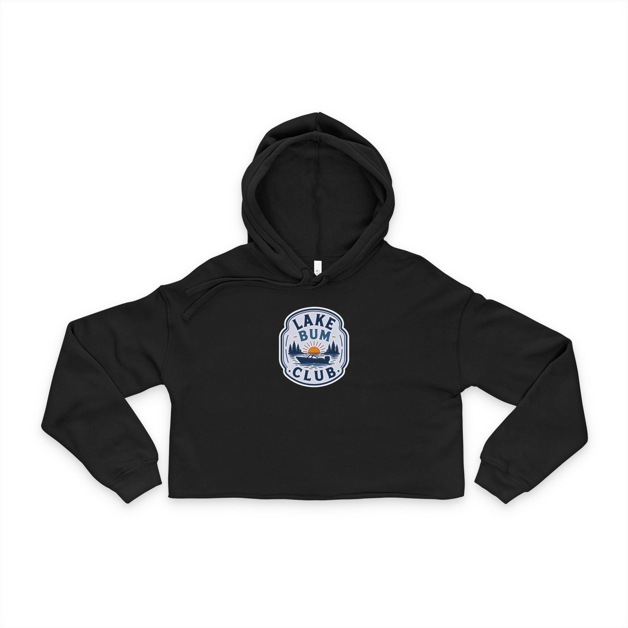 Lake Bum Club Cropped Hoodie — Women's Casual Lake Life Pullover