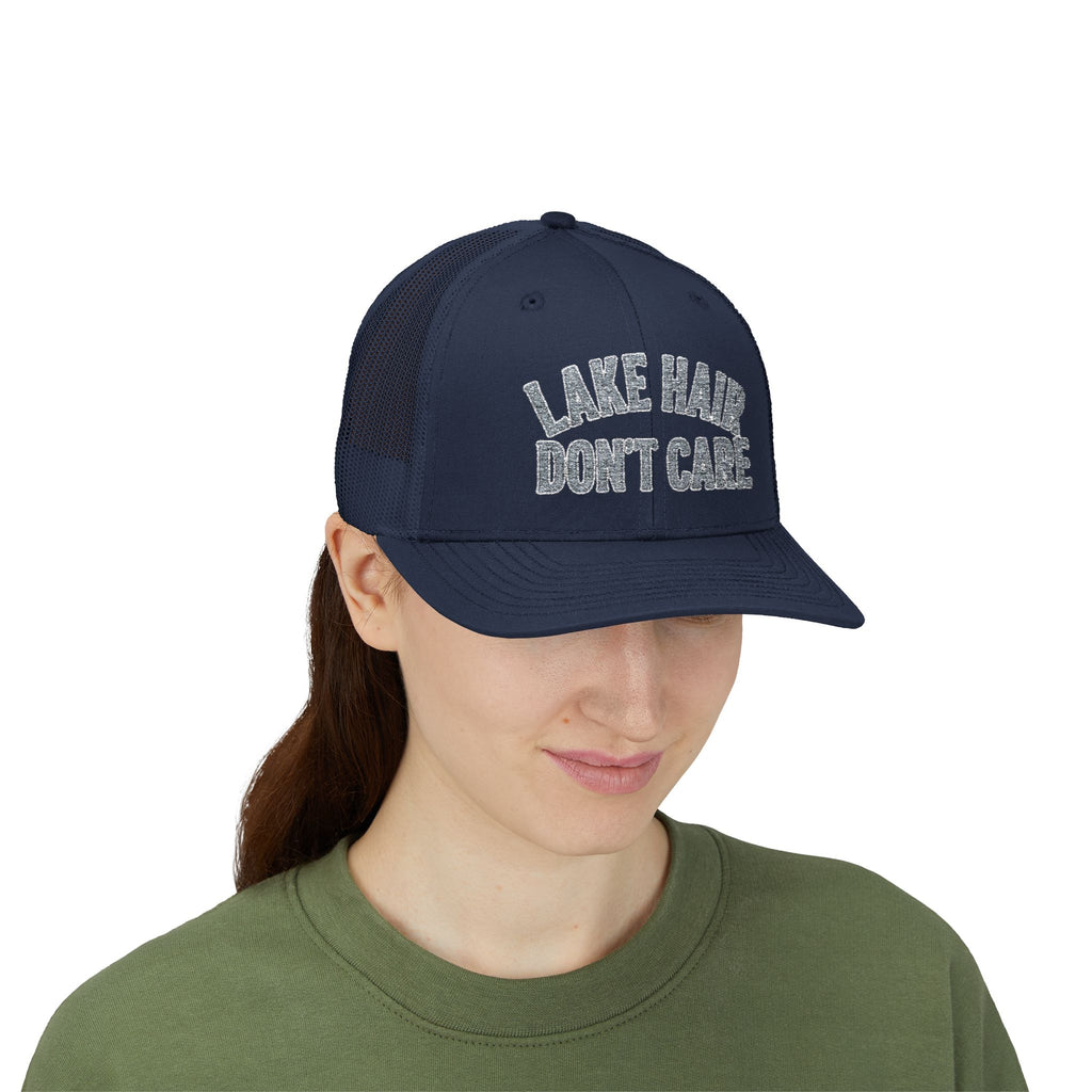 Lake Hair Don’t Care Trucker Cap — Casual Summer Snapback Hat for Lake Days
